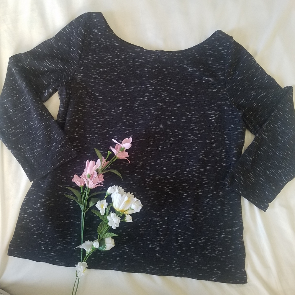 LAST CHANCE Black Marl Top